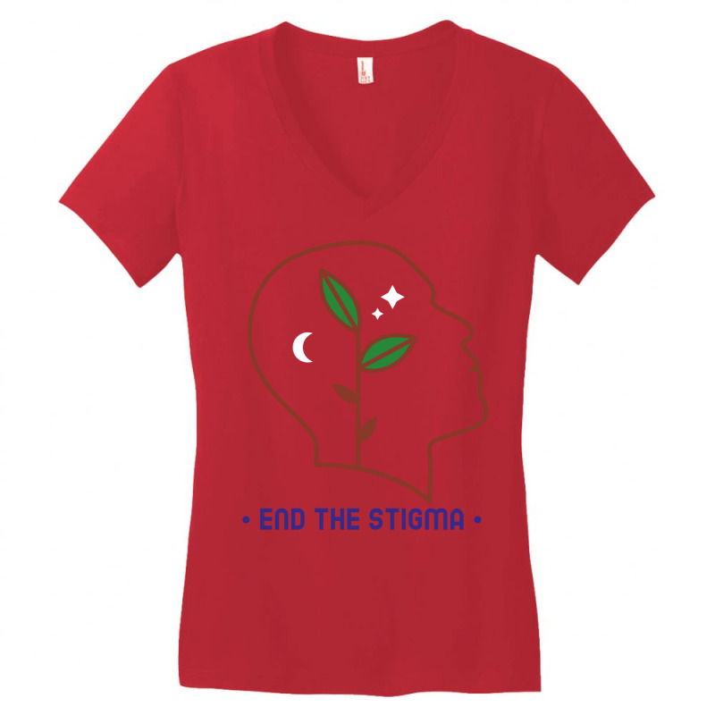 Mental Health Awareness End The Stigma Retro Women's V-Neck T-Shirt by laetybaaserk | Artistshot