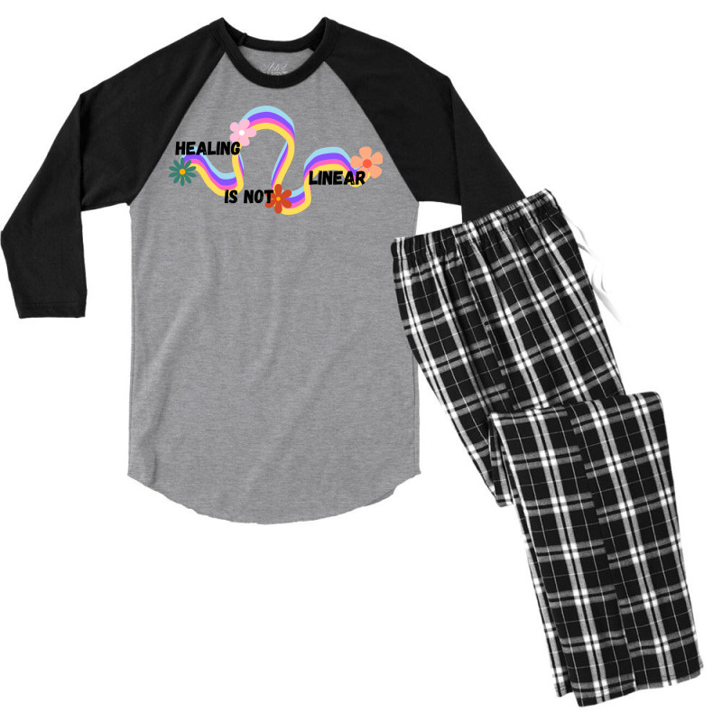 Healing Is Not Linear Girl Men's 3/4 Sleeve Pajama Set | Artistshot