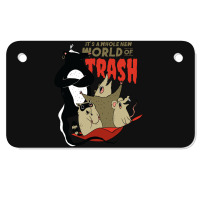 World Of Trash Funny Trash Eating Rodents And A Te Motorcycle License Plate | Artistshot