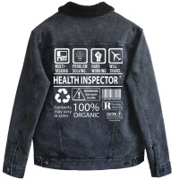 Health Inspector T  Multitasking Certified Job Gif Unisex Sherpa-lined Denim Jacket | Artistshot