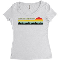 Public Health Inspector Retro Sunset Skyline Desig Women's Triblend Scoop T-shirt | Artistshot