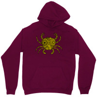 Mandala Crab Yellow And Black Aesthetic Unisex Hoodie | Artistshot