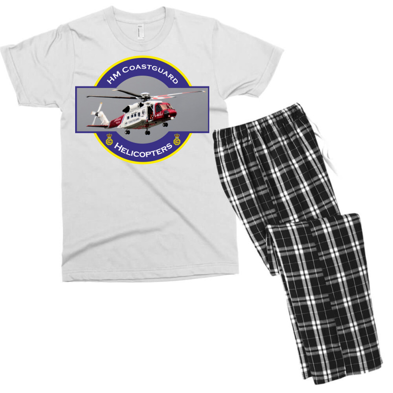 Hm Coastguard Search And Rescue Helicopter Red Men's T-shirt Pajama Set by ydmehjalta1 | Artistshot