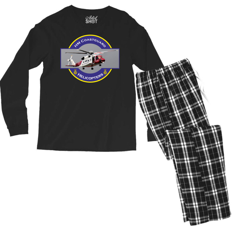 Hm Coastguard Search And Rescue Helicopter Red Men's Long Sleeve Pajama Set by ydmehjalta1 | Artistshot