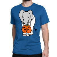 Elephant With Halloween Horror Pumpkin Ghost Costu Classic T-shirt | Artistshot