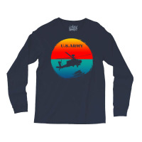 Vintage Army Attack Helicopter War Sunset Apache U Long Sleeve Shirts | Artistshot