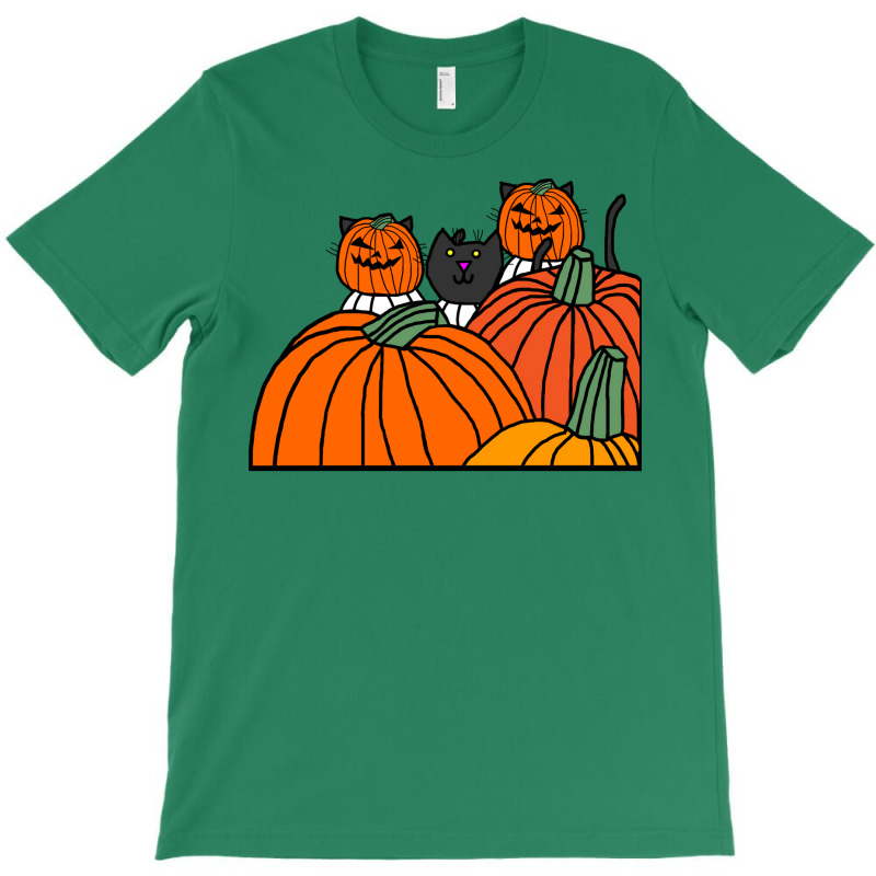 Halloween Horror Pumpkin Head Cats Cool T-shirt | Artistshot