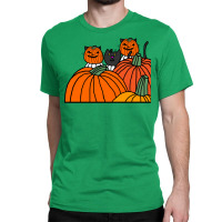 Halloween Horror Pumpkin Head Cats Cool Classic T-shirt | Artistshot