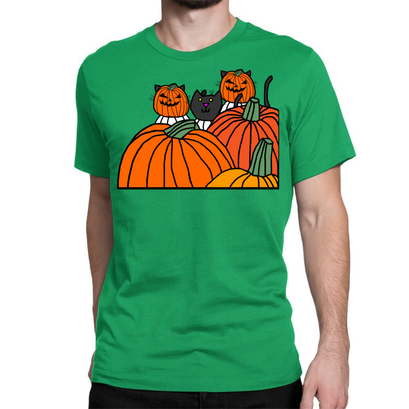 Halloween Horror Pumpkin Head Cats Cool Classic T-shirt | Artistshot