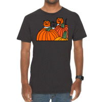 Halloween Horror Pumpkin Head Cats Cool Vintage T-shirt | Artistshot