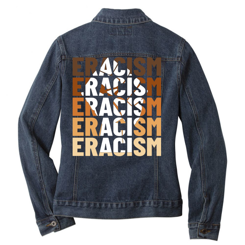 Eracism Erase Racism Black Lives Matter Hipster Ladies Denim Jacket by hegickorul8 | Artistshot