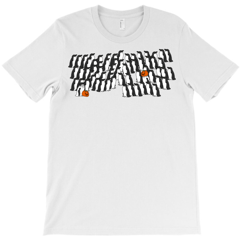 Penguin Waddle In Halloween Horror Pumpkin Ghost C T-shirt | Artistshot