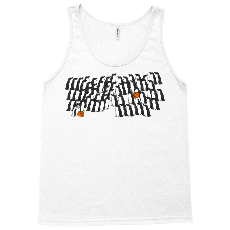 Penguin Waddle In Halloween Horror Pumpkin Ghost C Tank Top | Artistshot