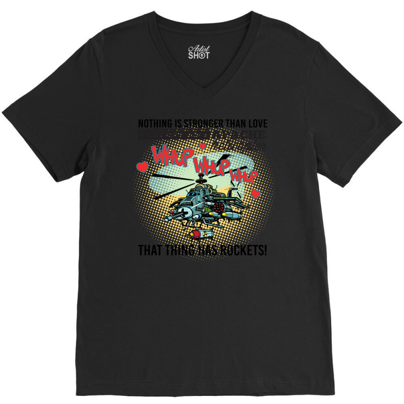 Apache Helicopter Valentine Funny Humor Humor V-Neck Tee by zoaabadou | Artistshot