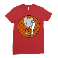 Halloween Horror Elephant Orange Round Summer Ladies Fitted T-shirt | Artistshot