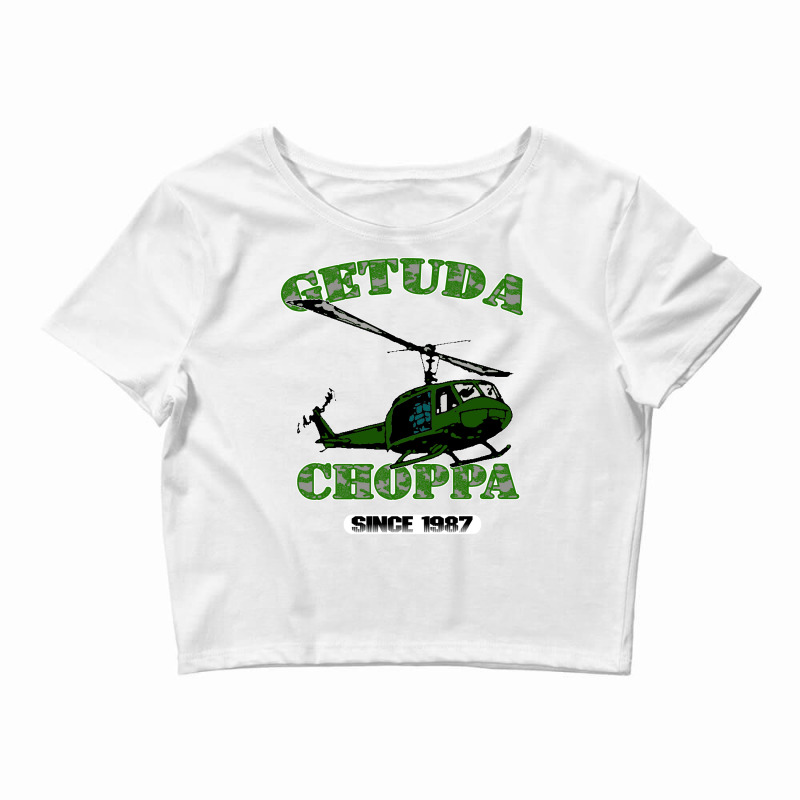 Getuda Choppa On Black 80s Crop Top by kipgenarguinc | Artistshot