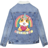 Guinea Pig Guinicorn Cute Pet Quote Unisex Sherpa-lined Denim Jacket | Artistshot