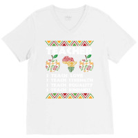 Teacherblack Women Teacher Afro Retro Black Histor V-neck Tee | Artistshot