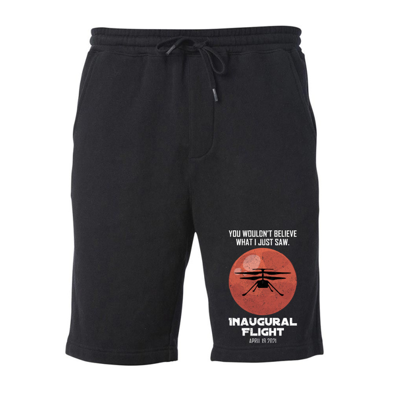 Inaugural Flight Mars Ingenuity Helicopter Quote Fleece Short | Artistshot