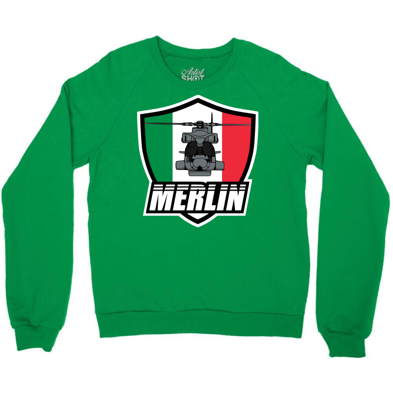 Italian Merlin Helicopter Patch Blue Crewneck Sweatshirt | Artistshot