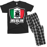 Italian Merlin Helicopter Patch Blue Men's T-shirt Pajama Set | Artistshot