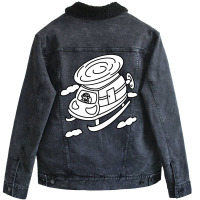 Pilot Helicopter With Cute Cartoon Boy Nature Unisex Sherpa-lined Denim Jacket | Artistshot