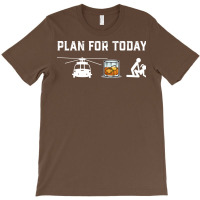 Plan For Today Helicopter Whiskey Bourbon Doggy Fu T-shirt | Artistshot