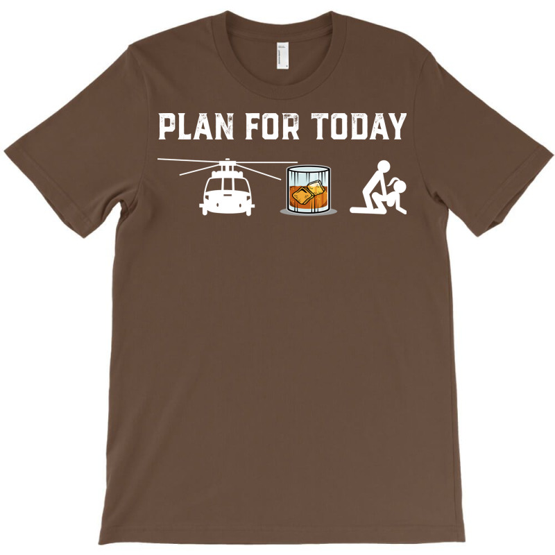 Plan For Today Helicopter Whiskey Bourbon Doggy Fu T-Shirt by fattakayaa | Artistshot