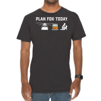 Plan For Today Helicopter Whiskey Bourbon Doggy Fu Vintage T-shirt | Artistshot