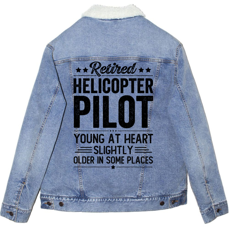 Retired Helicopter Pilot Tumblr Unisex Sherpa-Lined Denim Jacket by fattakayaa | Artistshot