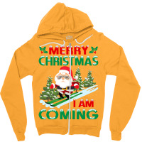 Merry Christmas Travel Yellow Zipper Hoodie | Artistshot