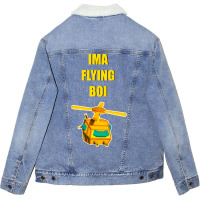 3d Low Poly Attack Helicopter Humor Unisex Sherpa-lined Denim Jacket | Artistshot