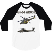 Ah64 Apache Helicopter Apache Helicopter 3/4 Sleeve Shirt | Artistshot