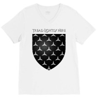 Tread Lightly Here House Footly Coat Of Arms Heral V-neck Tee | Artistshot