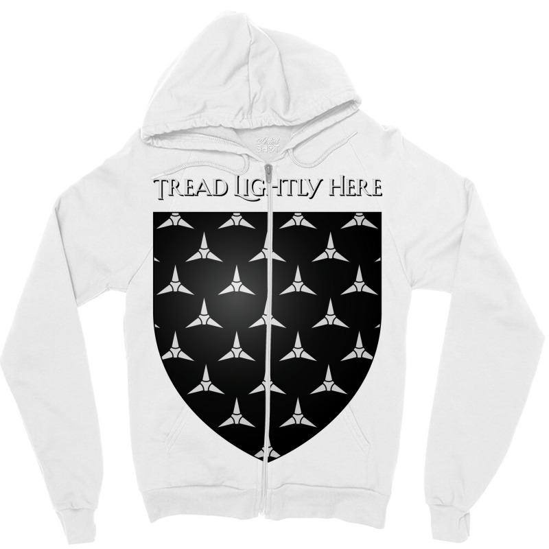 Tread Lightly Here House Footly Coat Of Arms Heral Zipper Hoodie | Artistshot