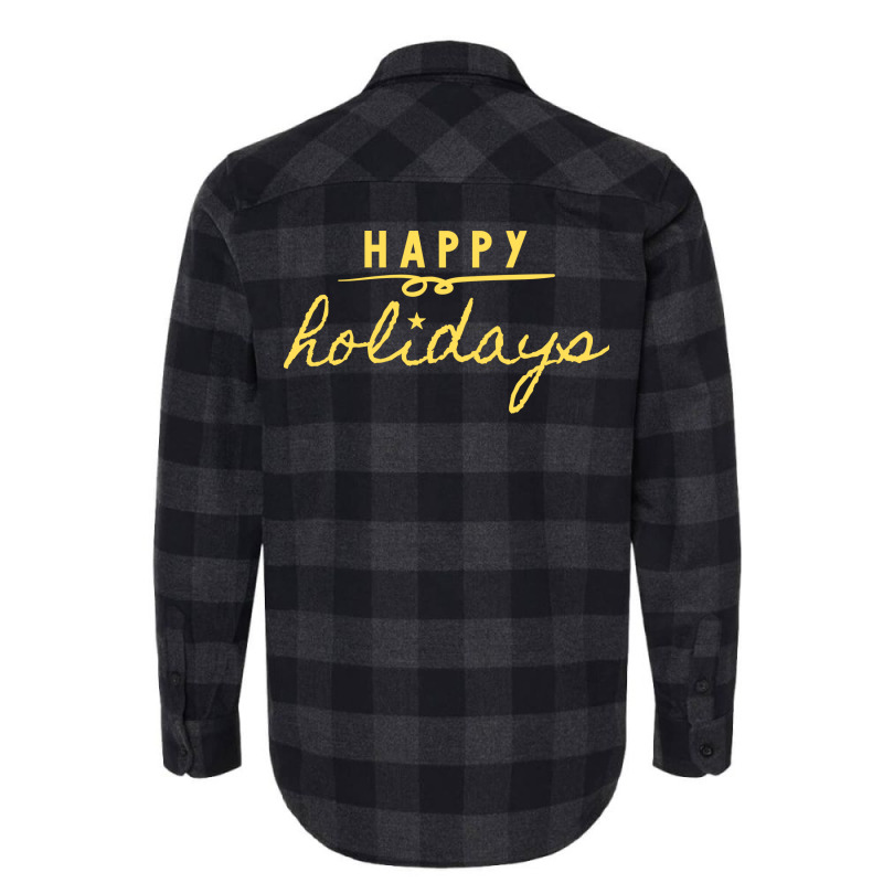 Happy Holidays Golden Design Nature Flannel Shirt by anwtizahlest | Artistshot