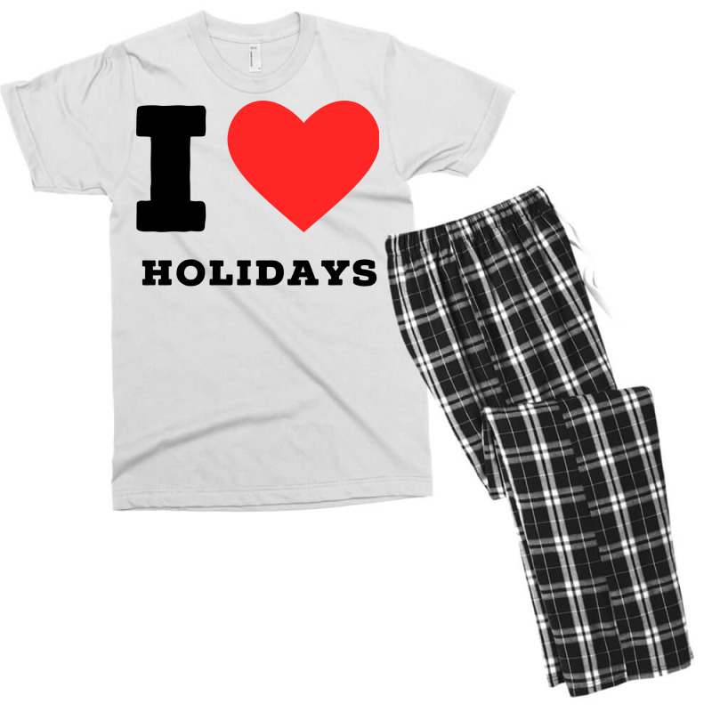 I Love Holidays Blue Men's T-shirt Pajama Set by anwtizahlest | Artistshot