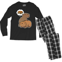 Capybara Hungry For Pancakes Trending Men's Long Sleeve Pajama Set | Artistshot