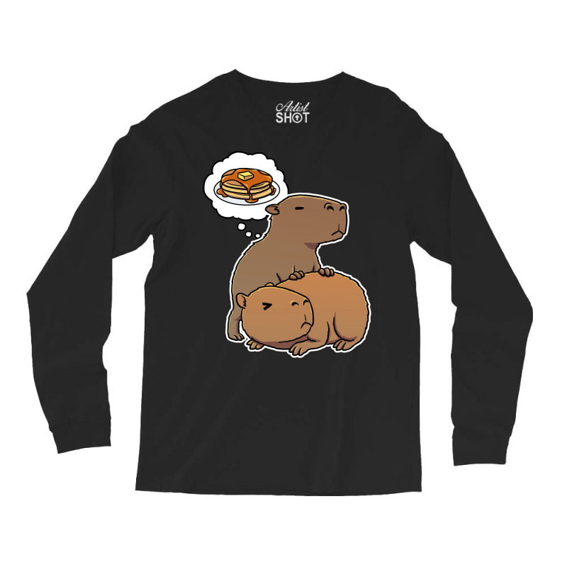 Capybara Hungry For Pancakes Trending Long Sleeve Shirts | Artistshot