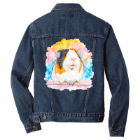 The Watercolor Guinea Pig Love Men Denim Jacket | Artistshot