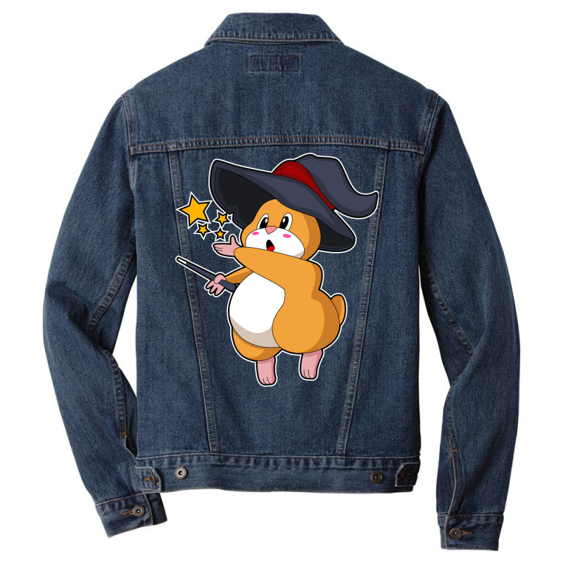 Hamster As Wizard With Magic Wand Aesthetic Men Denim Jacket | Artistshot