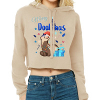 Merry Dookmas Ferret Christmas Design Cold Edition Cropped Hoodie | Artistshot