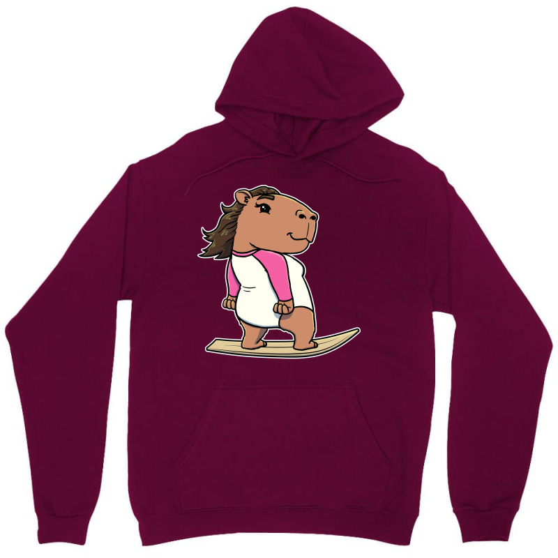 Capybara Surfer Girl Surfing Vintage Unisex Hoodie | Artistshot