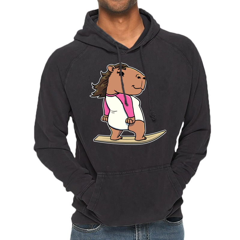 Capybara Surfer Girl Surfing Vintage Vintage Hoodie | Artistshot