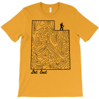 Get Lost Hiking Topographic Art Hike Utah State Ma T-shirt | Artistshot