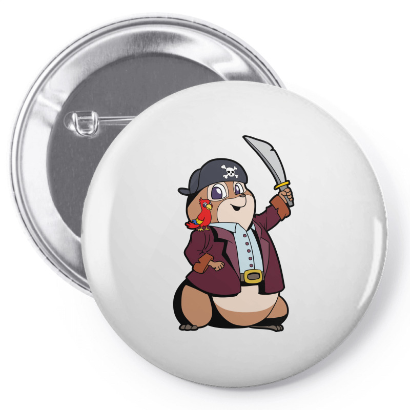 Captain Hamster Pirate Gold Hamster Pin-back Button | Artistshot