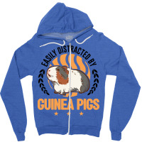 Easily Distracted By Guinea Pigs Pig Gift Zipper Hoodie | Artistshot