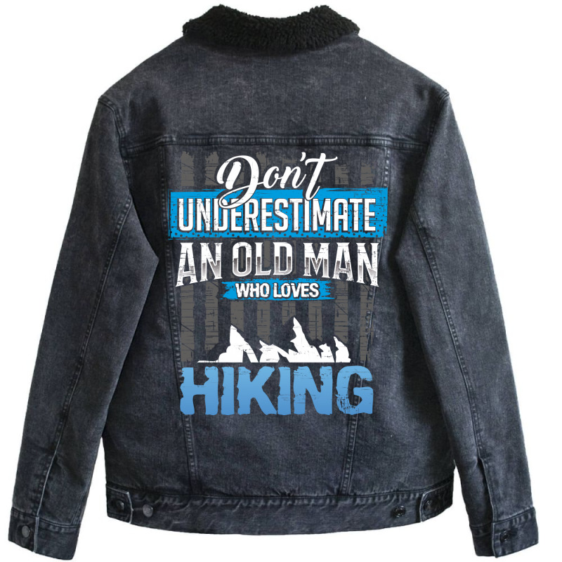 Hiking Gift For Grandpa Girl Unisex Sherpa-lined Denim Jacket | Artistshot