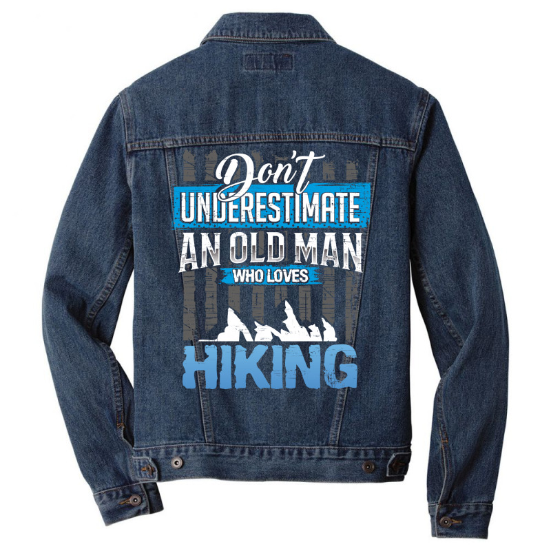 Hiking Gift For Grandpa Girl Men Denim Jacket | Artistshot