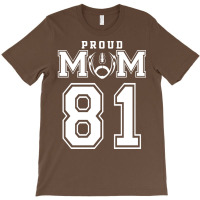 Custom Proud Football Mom Number 81 Personalized F T-shirt | Artistshot